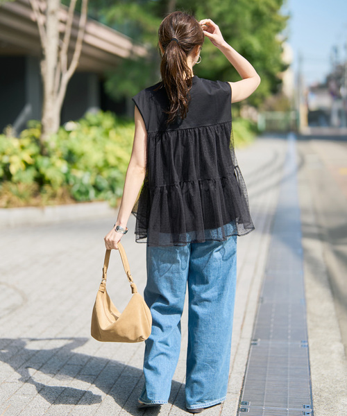 Spick & Span（スピックアンドスパン）の「《一部店舗+WEB限定 / 》ドットチュールティアードTシャツ（Tシャツ/カットソー・レディース・ブラック/ホワイト・FREE）」の20枚目の写真