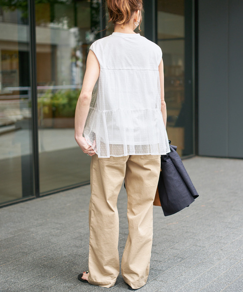 Spick & Span（スピックアンドスパン）の「《一部店舗+WEB限定 / 》ドットチュールティアードTシャツ（Tシャツ/カットソー・レディース・ブラック/ホワイト・FREE）」の8枚目の写真