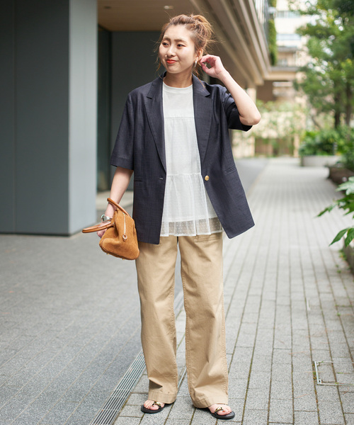 Spick & Span（スピックアンドスパン）の「《一部店舗+WEB限定 / 》ドットチュールティアードTシャツ（Tシャツ/カットソー・レディース・ブラック/ホワイト・FREE）」の9枚目の写真