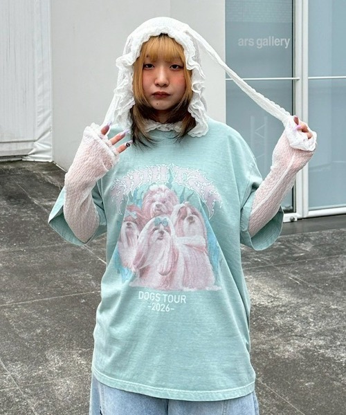Candy Stripper(キャンディストリッパー)の「BUNNY EARS LACY トップス(Tシャツ/カットソー・レディース・ブラック/オフホワイト/ベージュ・FREE)」の11枚目の写真
