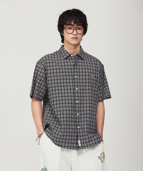 Wacky WiLLy(ワッキーウィリー)の「ギンガムチェック 半袖シャツ ブラック(シャツ/ブラウス・メンズ・その他・SMALL/MEDIUM/LARGE/X-LARGE)」の1枚目の写真