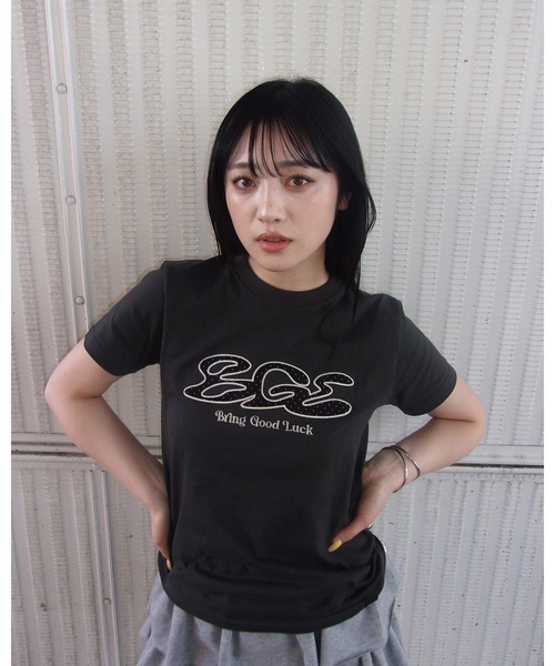 BGL(ビージーエル)の「DOT LOGO TEE / ドット / 水玉 / 韓国ストリート / ロゴ / アップリケ 半袖Tシャツ(Tシャツ/カットソー・レディース・ブラック系1/ブラック系2/ホワイト系1/ホワイト系2・XS/S/M)」の5枚目の写真