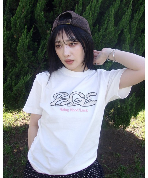 BGL(ビージーエル)の「DOT LOGO TEE / ドット / 水玉 / 韓国ストリート / ロゴ / アップリケ 半袖Tシャツ(Tシャツ/カットソー・レディース・ブラック系1/ブラック系2/ホワイト系1/ホワイト系2・XS/S/M)」の21枚目の写真