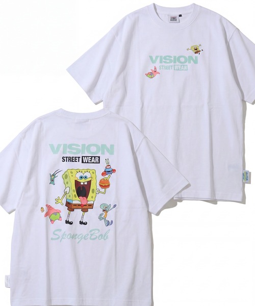 VISION STREET WEAR(ヴィジョンストリートウェア)の「【VISION STREET WEAR/ヴィジョンストリートウェア】×【SpongeBob/スポンジボブ】グラフィックプリント半袖アートワークTシャツ(Tシャツ/カットソー・メンズ・サックスブルー系1/イエロー系1/ピンク系1/ブラック系1/ホワイト系1/ホワイト系2/ブラック系2・S/M/L/LL)」の3枚目の写真
