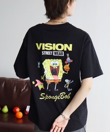 【VISION STREET WEAR/ヴィジョンストリートウェア】×【SpongeBob/スポンジボブ】グラフィックプリント半袖アートワークTシャツ
