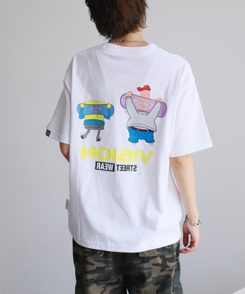 VISION STREET WEAR(ヴィジョンストリートウェア)の「【VISION STREET WEAR/ヴィジョンストリートウェア】×【SpongeBob/スポンジボブ】グラフィックプリント半袖アートワークTシャツ(Tシャツ/カットソー・メンズ・サックスブルー系1/イエロー系1/ピンク系1/ブラック系1/ホワイト系1/ホワイト系2/ブラック系2・S/M/L/LL)」の11枚目の写真