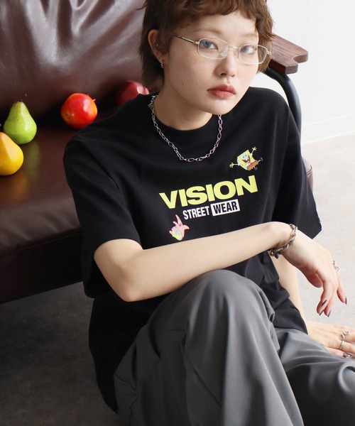 VISION STREET WEAR(ヴィジョンストリートウェア)の「【VISION STREET WEAR/ヴィジョンストリートウェア】×【SpongeBob/スポンジボブ】グラフィックプリント半袖アートワークTシャツ(Tシャツ/カットソー・メンズ・サックスブルー系1/イエロー系1/ピンク系1/ブラック系1/ホワイト系1/ホワイト系2/ブラック系2・S/M/L/LL)」の16枚目の写真