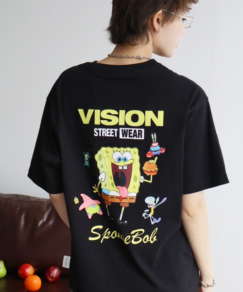 VISION STREET WEAR(ヴィジョンストリートウェア)の「【VISION STREET WEAR/ヴィジョンストリートウェア】×【SpongeBob/スポンジボブ】グラフィックプリント半袖アートワークTシャツ(Tシャツ/カットソー・メンズ・サックスブルー系1/イエロー系1/ピンク系1/ブラック系1/ホワイト系1/ホワイト系2/ブラック系2・S/M/L/LL)」の18枚目の写真