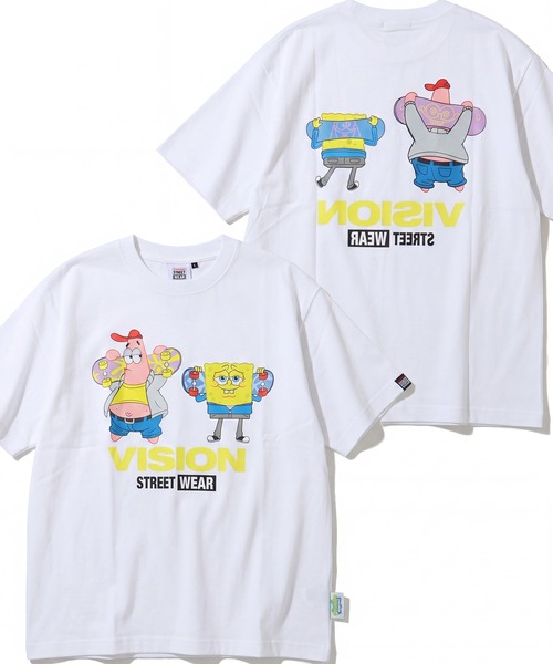 VISION STREET WEAR(ヴィジョンストリートウェア)の「【VISION STREET WEAR/ヴィジョンストリートウェア】×【SpongeBob/スポンジボブ】グラフィックプリント半袖アートワークTシャツ(Tシャツ/カットソー・メンズ・サックスブルー系1/イエロー系1/ピンク系1/ブラック系1/ホワイト系1/ホワイト系2/ブラック系2・S/M/L/LL)」の14枚目の写真