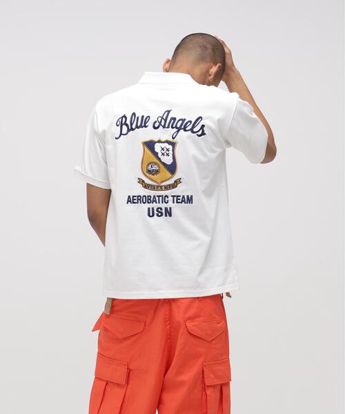 AVIREX(アヴィレックス)の「《WEB&DEPOT限定》BLUE ANGELS S/S POLO / ブルー エンジェルス ポロシャツ / AVIREX / アヴィレックス(ポロシャツ・メンズ・オリーブ系/ブラック/オレンジ/ホワイト・2XL/XL/M/L)」の1枚目の写真