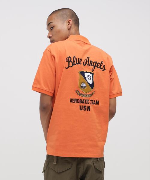 AVIREX(アヴィレックス)の「《WEB&DEPOT限定》BLUE ANGELS S/S POLO / ブルー エンジェルス ポロシャツ / AVIREX / アヴィレックス(ポロシャツ・メンズ・オリーブ系/ブラック/オレンジ/ホワイト・2XL/XL/M/L)」の4枚目の写真