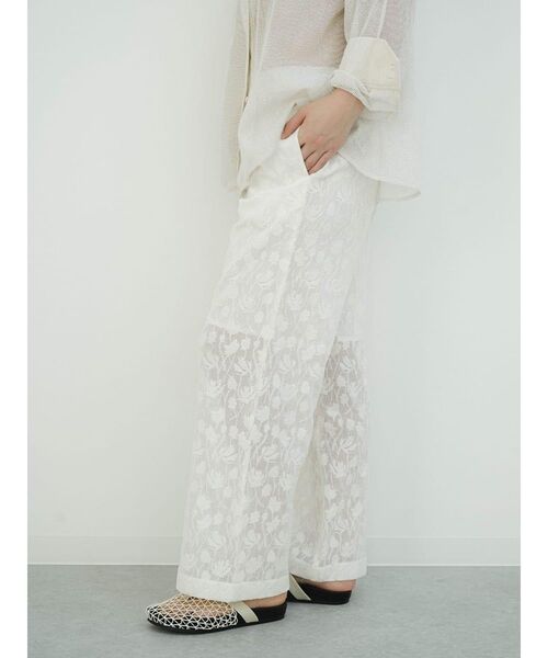FIKA.（フィーカ）の「Lace easy pants（その他パンツ・レディース・ブラック/ホワイト・MEDIUM）」の4枚目の写真
