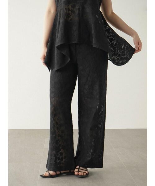 FIKA.（フィーカ）の「Lace easy pants（その他パンツ・レディース・ブラック/ホワイト・MEDIUM）」の2枚目の写真