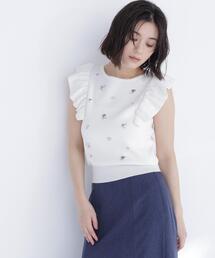 NATURAL BEAUTY BASIC | ハートモチーフビジューニット(ニット/セーター)