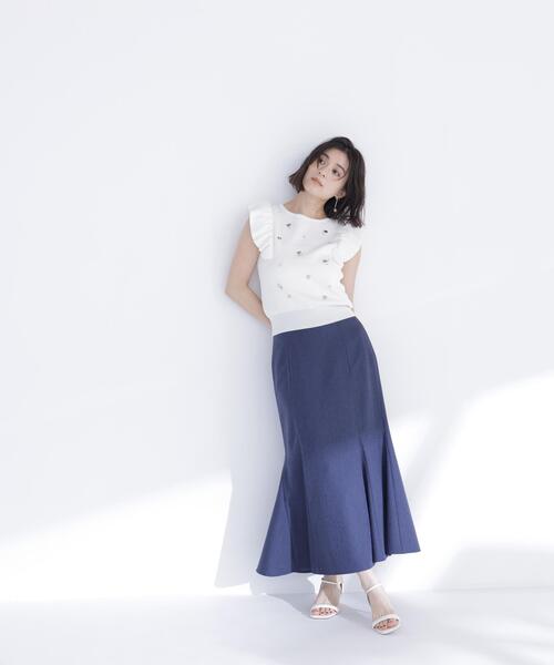 NATURAL BEAUTY BASIC(ナチュラルビューティーベーシック)の「ハートモチーフビジューニット(ニット/セーター・レディース・ラベンダー/ネイビー/オフホワイト・フリ-)」の5枚目の写真