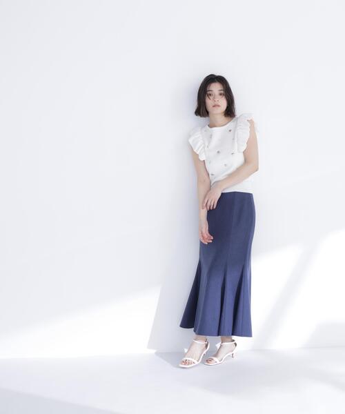 NATURAL BEAUTY BASIC(ナチュラルビューティーベーシック)の「ハートモチーフビジューニット(ニット/セーター・レディース・ラベンダー/ネイビー/オフホワイト・フリ-)」の7枚目の写真
