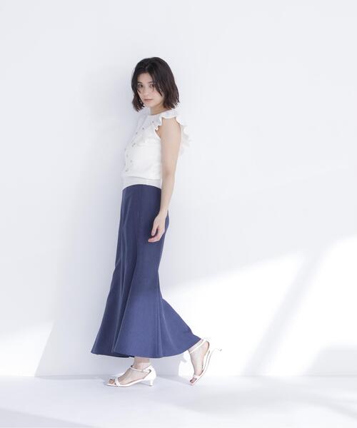 NATURAL BEAUTY BASIC(ナチュラルビューティーベーシック)の「ハートモチーフビジューニット(ニット/セーター・レディース・ラベンダー/ネイビー/オフホワイト・フリ-)」の9枚目の写真
