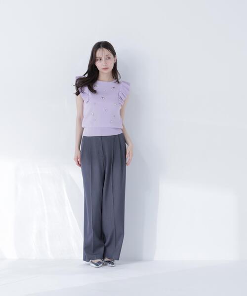 NATURAL BEAUTY BASIC(ナチュラルビューティーベーシック)の「ハートモチーフビジューニット(ニット/セーター・レディース・ラベンダー/ネイビー/オフホワイト・フリ-)」の14枚目の写真