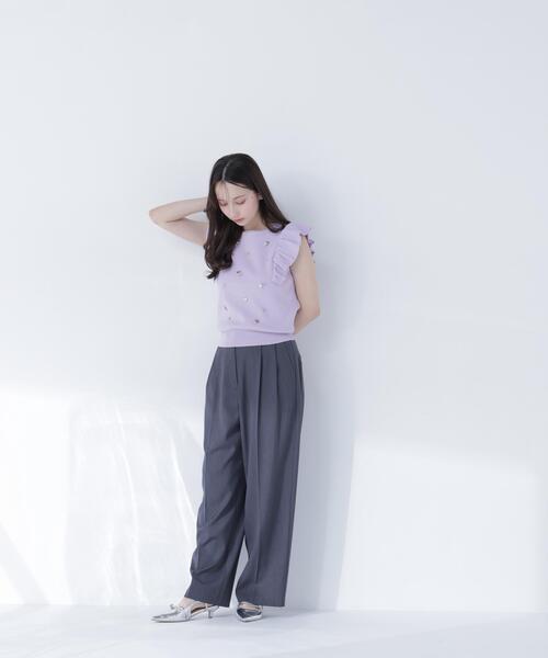 NATURAL BEAUTY BASIC(ナチュラルビューティーベーシック)の「ハートモチーフビジューニット(ニット/セーター・レディース・ラベンダー/ネイビー/オフホワイト・フリ-)」の20枚目の写真
