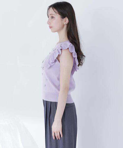 NATURAL BEAUTY BASIC(ナチュラルビューティーベーシック)の「ハートモチーフビジューニット(ニット/セーター・レディース・ラベンダー/ネイビー/オフホワイト・フリ-)」の21枚目の写真