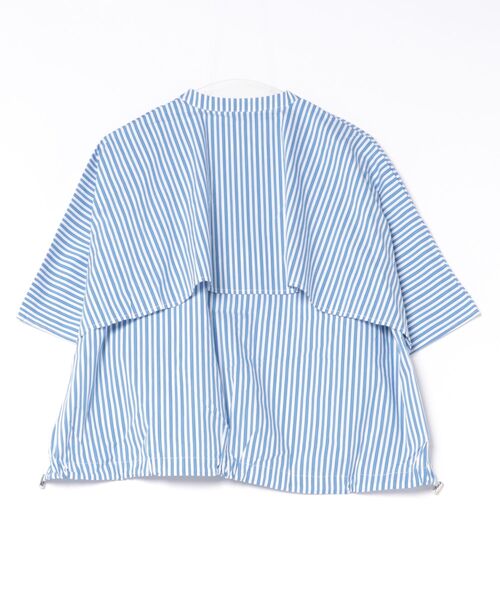 Sawa a la mode(サワアラモード)の「ケープデザインストライプブラウス(シャツ/ブラウス・レディース・オフホワイト/ブルー・FREE)」の3枚目の写真
