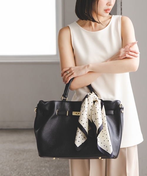 MILOS（ミロス）の「《WEB・なんば店限定追加》MILOS/ミロス 金具付きトート（トートバッグ・レディース・ブラック/ベージュ・FREE）」の6枚目の写真