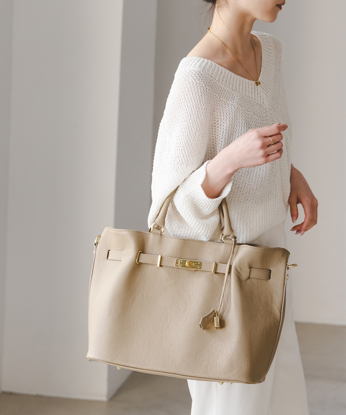MILOS（ミロス）の「《WEB・なんば店限定追加》MILOS/ミロス 金具付きトート（トートバッグ・レディース・ブラック/ベージュ・FREE）」の16枚目の写真