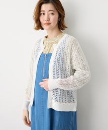Petit Honfleur | 透かし編みカーディガン【ウォッシャブル】(カーディガン/ボレロ)