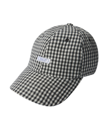 YALE（イェール）の「シアサッカーギンガムチェックアーチロゴキャップ_ブラック（キャップ）」