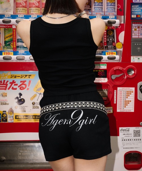 A'GEM9(エージェムナイン)の「A'GEM/9 × .kom 『A'GEM/9 girl/エージェムナインガール』 テレコショーツ(その他パンツ・レディース・ブラック×ピンク/ブラック×シルバー・FREE)」の2枚目の写真