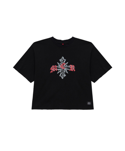 MWOONG(ムン)の「Scarred cross tee BK(Tシャツ/カットソー・レディース・その他・2/1)」の3枚目の写真
