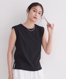 OPAQUE.CLIP（オペークドットクリップ）の「マルチボーダーアソート ノースリーブTシャツ【洗濯機OK】（Tシャツ/カットソー）」