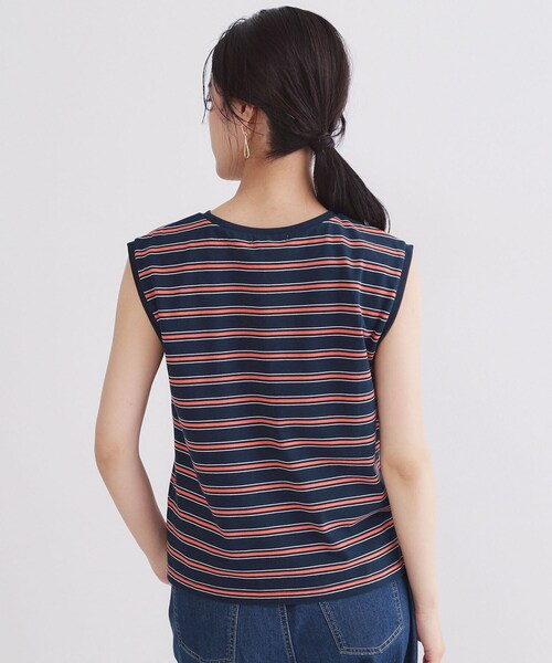 OPAQUE.CLIP(オペークドットクリップ)の「マルチボーダーアソート ノースリーブTシャツ【洗濯機OK】(Tシャツ/カットソー・レディース・ブラック/ホワイト/ネイビー系2・38/40)」の18枚目の写真