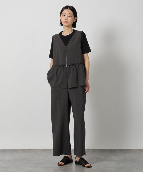 LAKOLE(ラコレ)の「<多機能ウェア>ペプラムZIPオールインワン / 658394(つなぎ/オールインワン・レディース・チャコール/ベージュ/カーキ・LARGE/MEDIUM)」の8枚目の写真