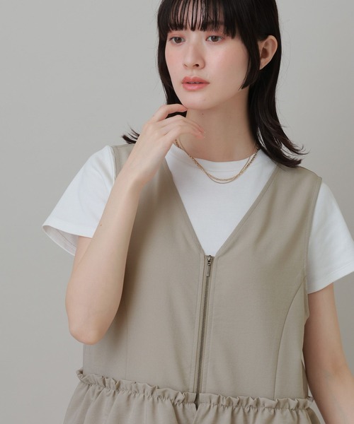 LAKOLE(ラコレ)の「<多機能ウェア>ペプラムZIPオールインワン / 658394(つなぎ/オールインワン・レディース・チャコール/ベージュ/カーキ・LARGE/MEDIUM)」の14枚目の写真