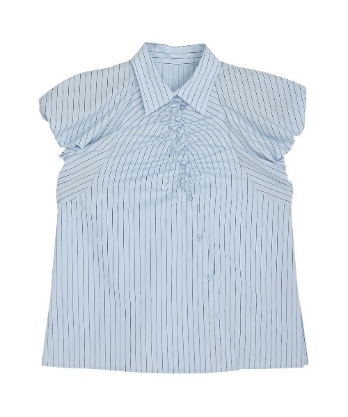 Ameri(アメリ)の「MEDI BALLOON SHOULDER GATHER BLOUSE(シャツ/ブラウス・レディース・ホワイト/ネイビー/マルチ・SMALL/MEDIUM)」の8枚目の写真