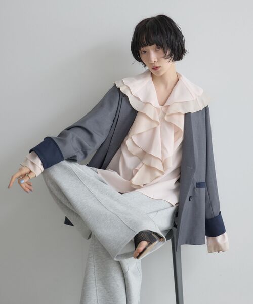 kivi(キヴィ)の「ラッフルフリルブラウス(シャツ/ブラウス・レディース・ライトピンク/ライトブルー/オフホワイト・FREE)」の19枚目の写真