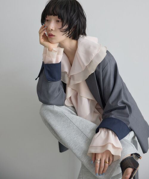 kivi(キヴィ)の「ラッフルフリルブラウス(シャツ/ブラウス・レディース・ライトピンク/ライトブルー/オフホワイト・FREE)」の20枚目の写真