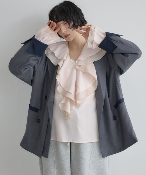 kivi(キヴィ)の「ラッフルフリルブラウス(シャツ/ブラウス・レディース・ライトピンク/ライトブルー/オフホワイト・FREE)」の21枚目の写真