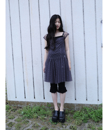 UGLY SHADOW（アグリーシャドウ）の「FLOWER MESH DRESS(CHARCOAL)（ワンピース）」
