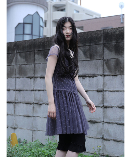 UGLY SHADOW（アグリーシャドウ）の「FLOWER MESH DRESS(CHARCOAL)（ワンピース・レディース・その他・FREE）」の2枚目の写真