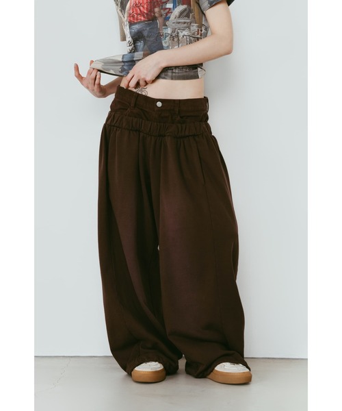 Knuth Marf(クヌースマーフ)の「double-layer sweatpants(unisex)(スウェットパンツ・レディース・ブラウン/グレー・X-SMALL/SMALL/MEDIUM)」の7枚目の写真