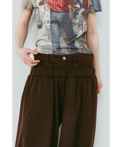 Knuth Marf(クヌースマーフ)の「double-layer sweatpants(unisex)(スウェットパンツ・レディース・ブラウン/グレー・X-SMALL/SMALL/MEDIUM)」の12枚目の写真