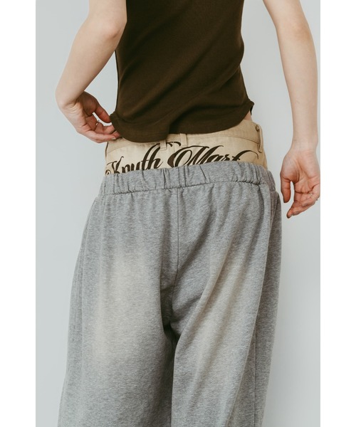 Knuth Marf(クヌースマーフ)の「double-layer sweatpants(unisex)(スウェットパンツ・レディース・ブラウン/グレー・X-SMALL/SMALL/MEDIUM)」の16枚目の写真