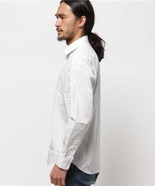 SHIPS（シップス）の「SC: SHIPS（シップス） マルチストライプ レギュラーカラー シャツ（シャツ/ブラウス・メンズ・ホワイト/ブルー/その他・X-LARGE/LARGE/SMALL/MEDIUM）」の4枚目の写真