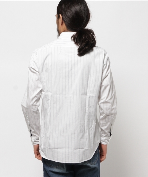 SHIPS（シップス）の「SC: SHIPS（シップス） マルチストライプ レギュラーカラー シャツ（シャツ/ブラウス・メンズ・ホワイト/ブルー/その他・X-LARGE/LARGE/SMALL/MEDIUM）」の5枚目の写真