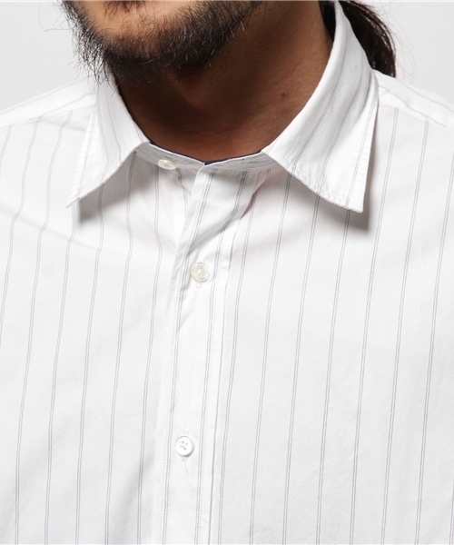 SHIPS（シップス）の「SC: SHIPS（シップス） マルチストライプ レギュラーカラー シャツ（シャツ/ブラウス・メンズ・ホワイト/ブルー/その他・X-LARGE/LARGE/SMALL/MEDIUM）」の6枚目の写真