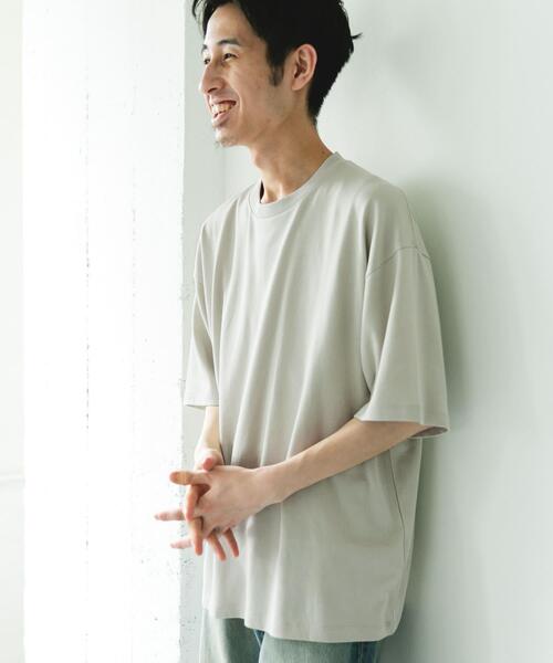 URBAN RESEARCH DOORS(アーバンリサーチドアーズ)の「コットンレーヨンクルーネック ショートスリーブ Tシャツ(Tシャツ/カットソー・メンズ・ブラウン/ライトブルー/ベージュ・LARGE/MEDIUM)」の1枚目の写真