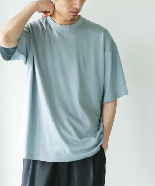 URBAN RESEARCH DOORS(アーバンリサーチドアーズ)の「コットンレーヨンクルーネック ショートスリーブ Tシャツ(Tシャツ/カットソー・メンズ・ブラウン/ライトブルー/ベージュ・LARGE/MEDIUM)」の3枚目の写真