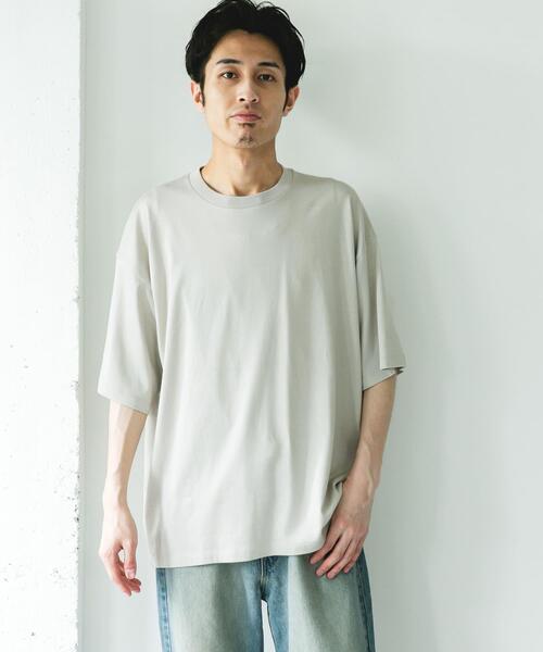URBAN RESEARCH DOORS(アーバンリサーチドアーズ)の「コットンレーヨンクルーネック ショートスリーブ Tシャツ(Tシャツ/カットソー・メンズ・ブラウン/ライトブルー/ベージュ・LARGE/MEDIUM)」の5枚目の写真